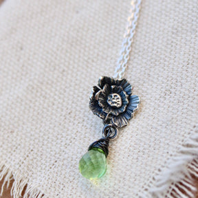 Poppy Birthstone Sterling silver necklace