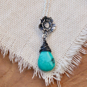 Poppy Birthstone Sterling silver necklace