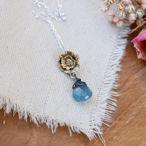 Poppy Birthstone Sterling silver necklace