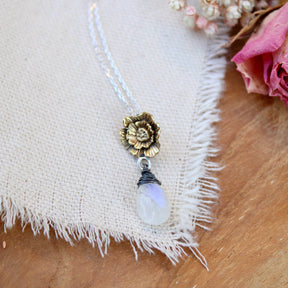 Poppy Birthstone Sterling silver necklace