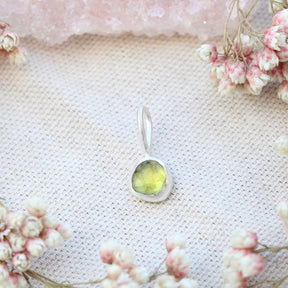 Rose Cut Birthstone Charm Pendant