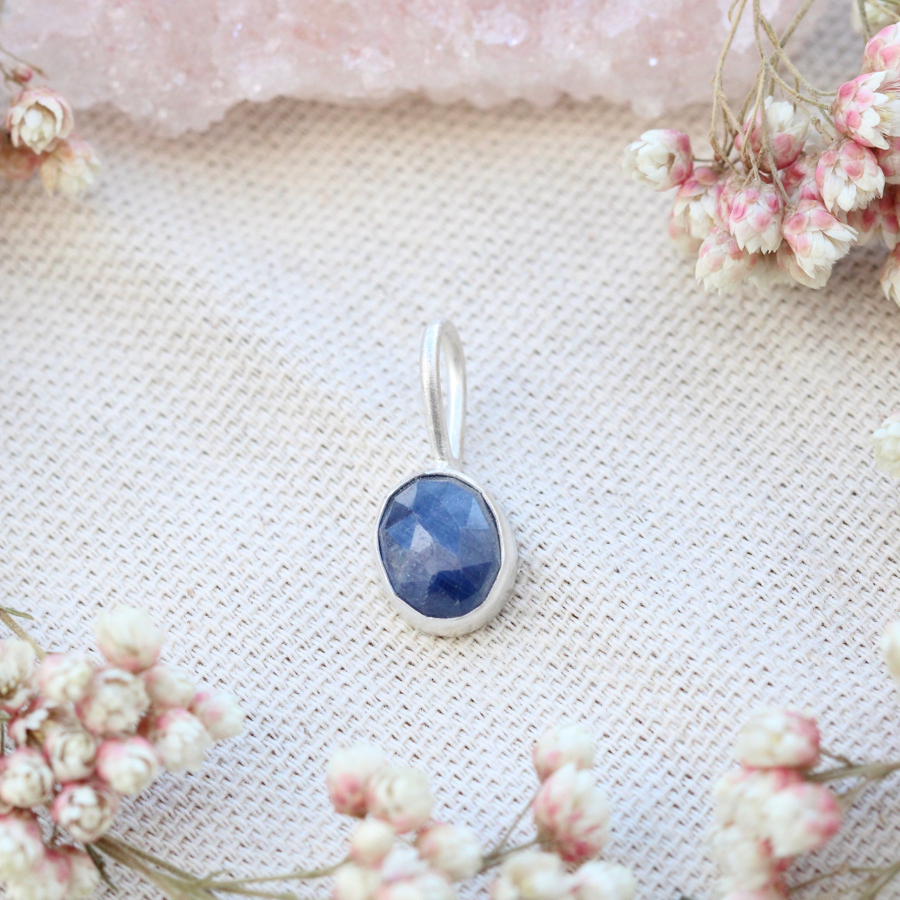 Rose Cut Birthstone Charm Pendant