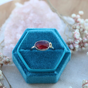 Sacred Love garnet gemstone sterling silver ring