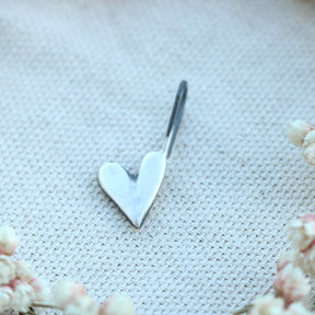 Sculpted Silver Heart Charm