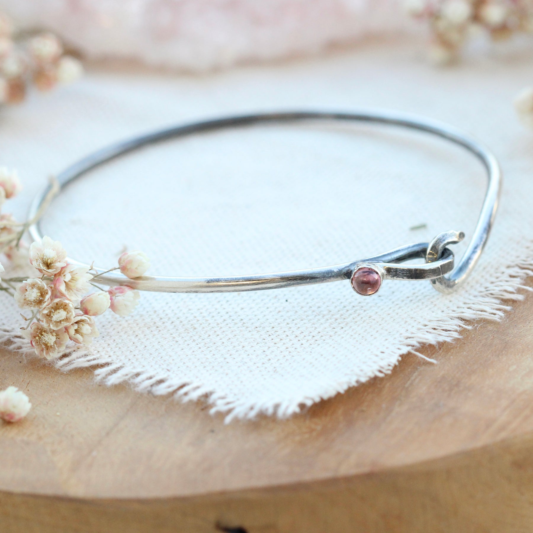 Gemstone Charm Catcher Bangle