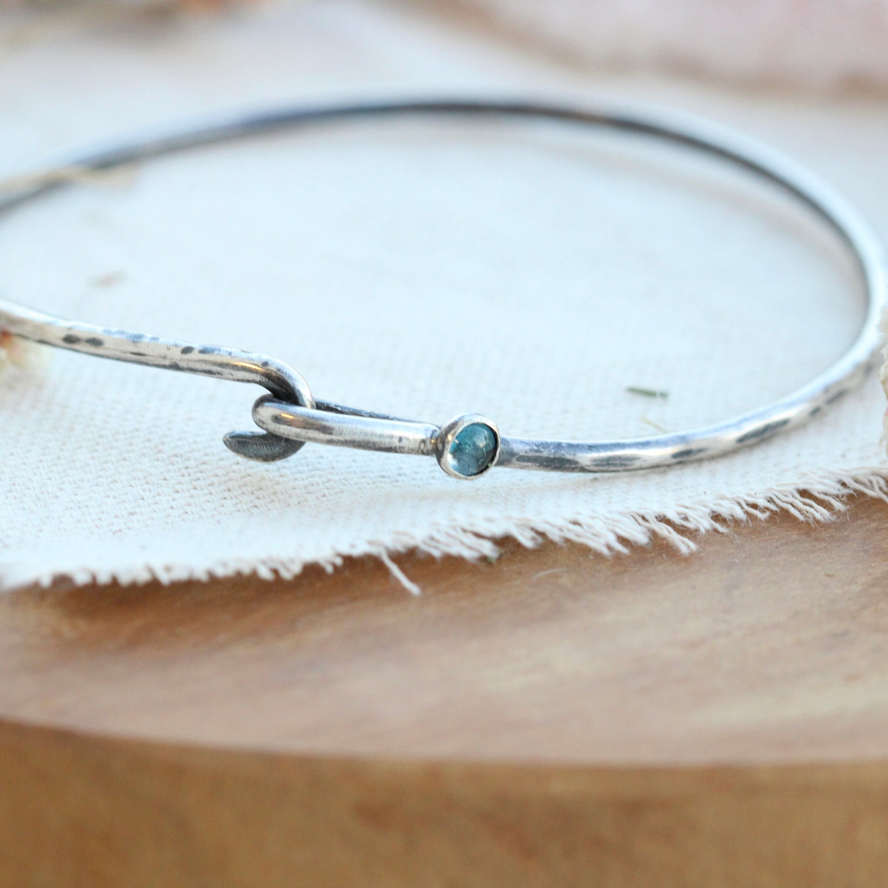 Gemstone Charm Catcher Bangle