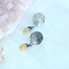 Citrine and sterling silver Midnight Garden Earrings