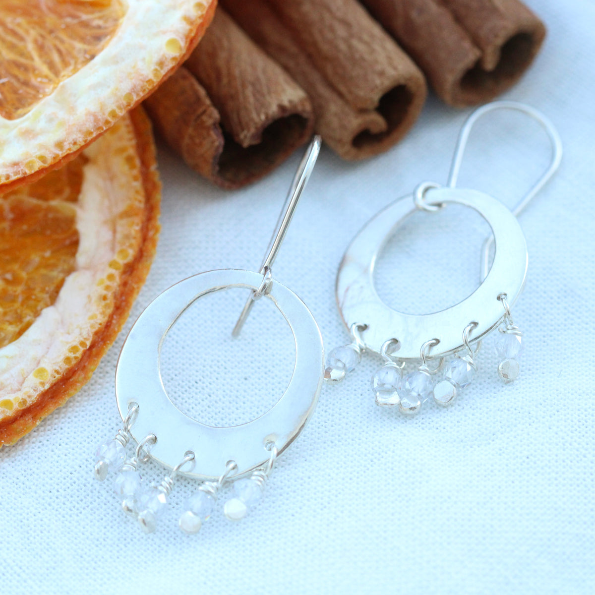 Stevie Earrings sterling silver and Cubic Zirconia