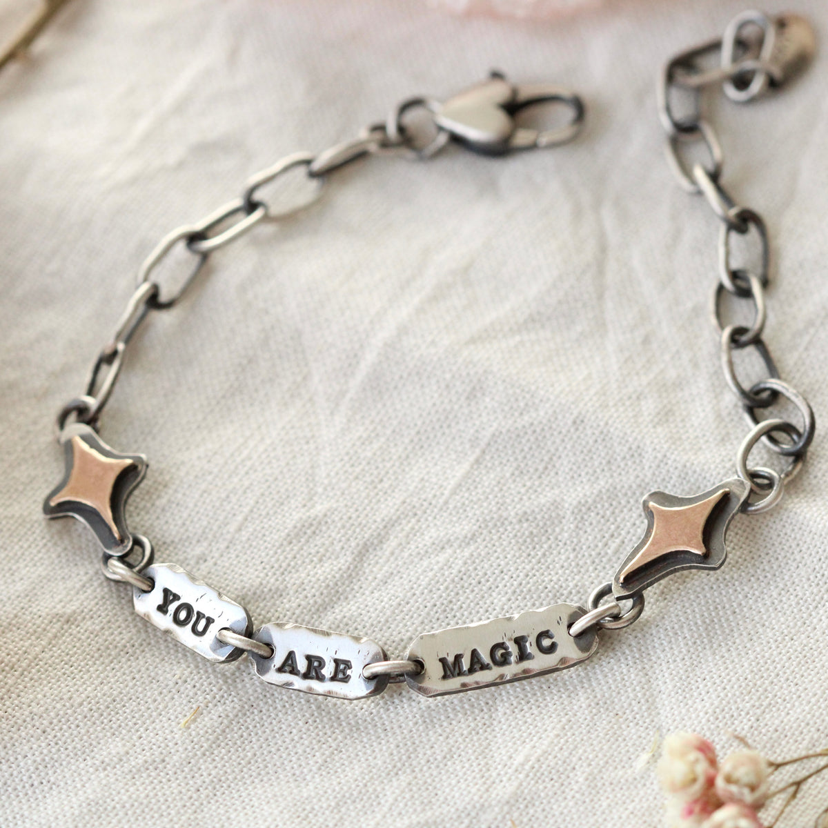 You are Magic sterling silver and gold hand made bracelet