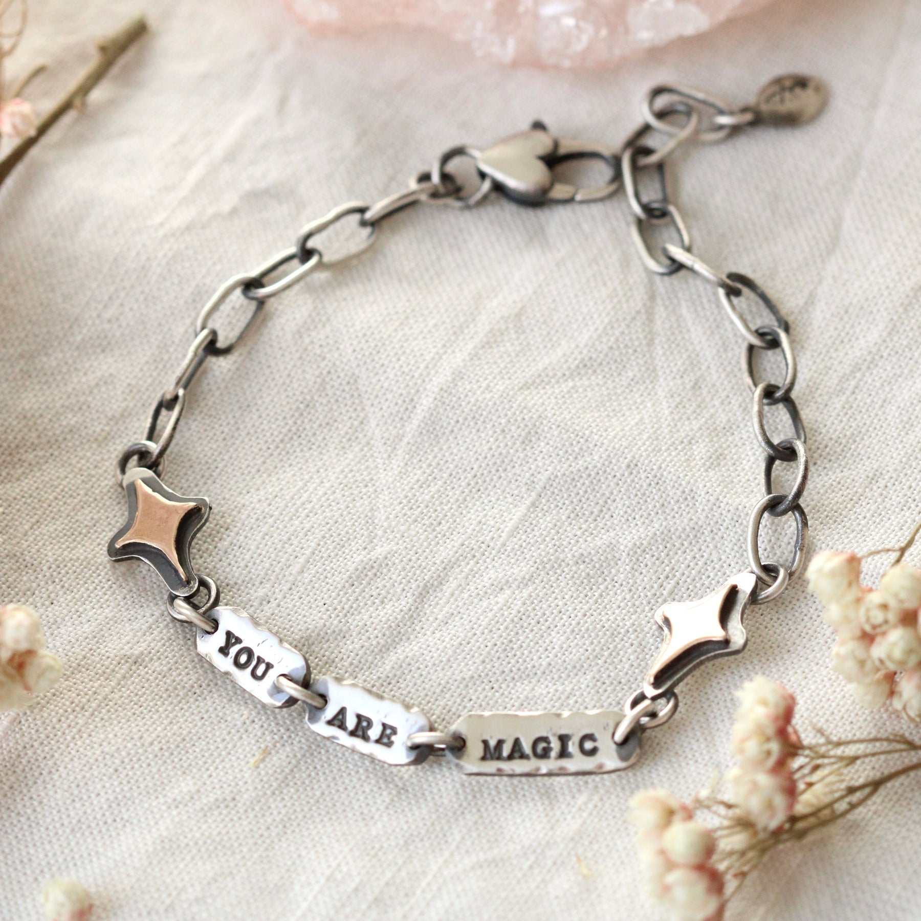 You are Magic sterling silver and gold hand made bracelet