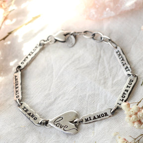 Love Language Bracelet sterling silver hand crafted