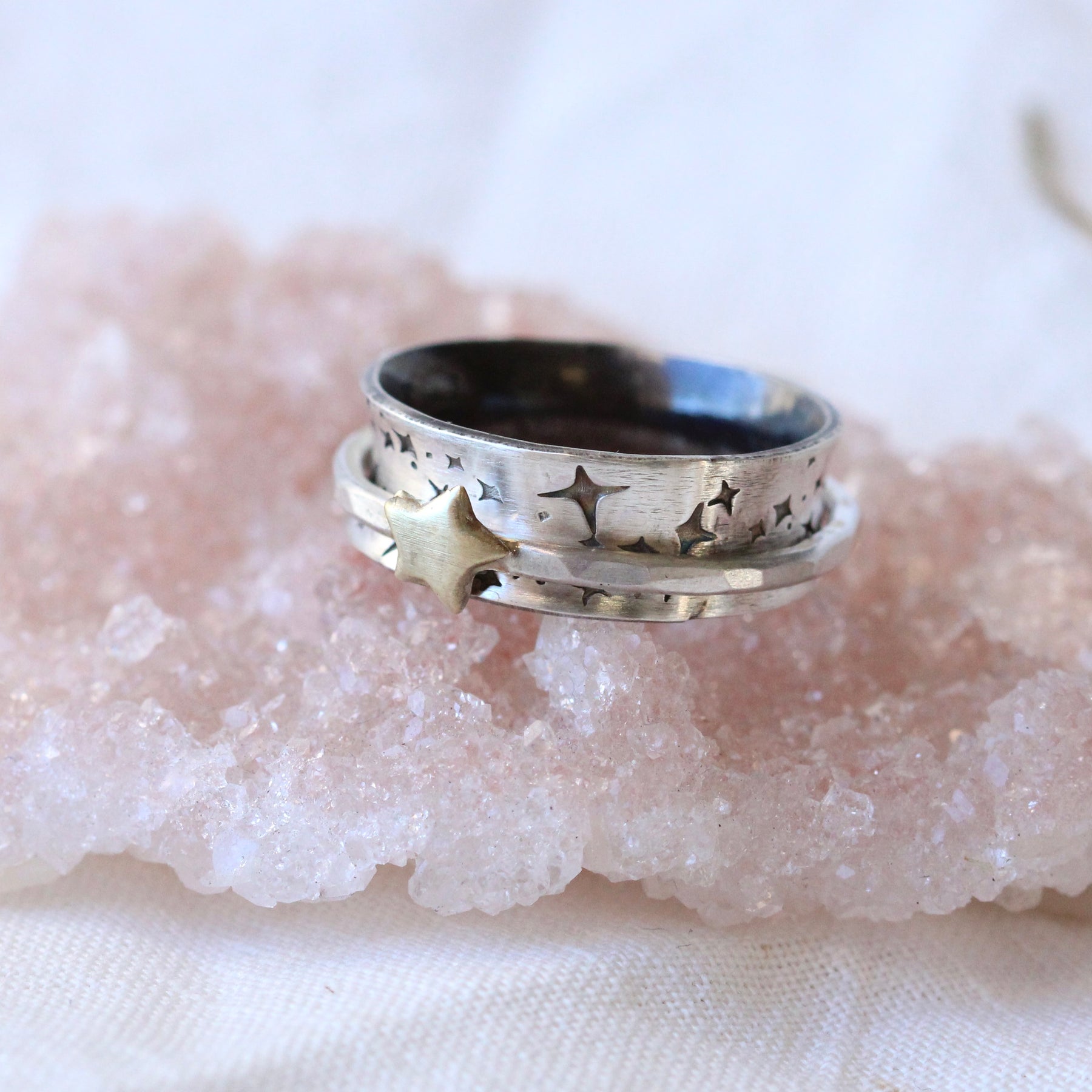 Starry Night Sterling silver spinner ring