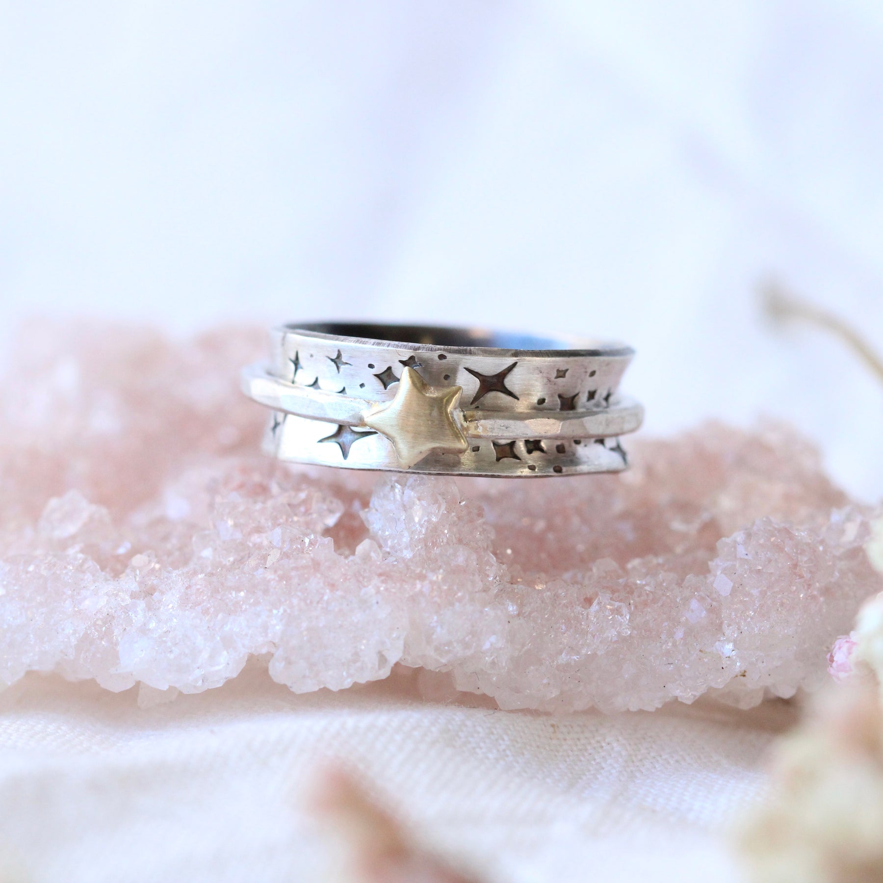 Starry Night Sterling silver spinner ring