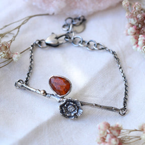 Poppy and Twig Orange Kyanite Silver Bracelet