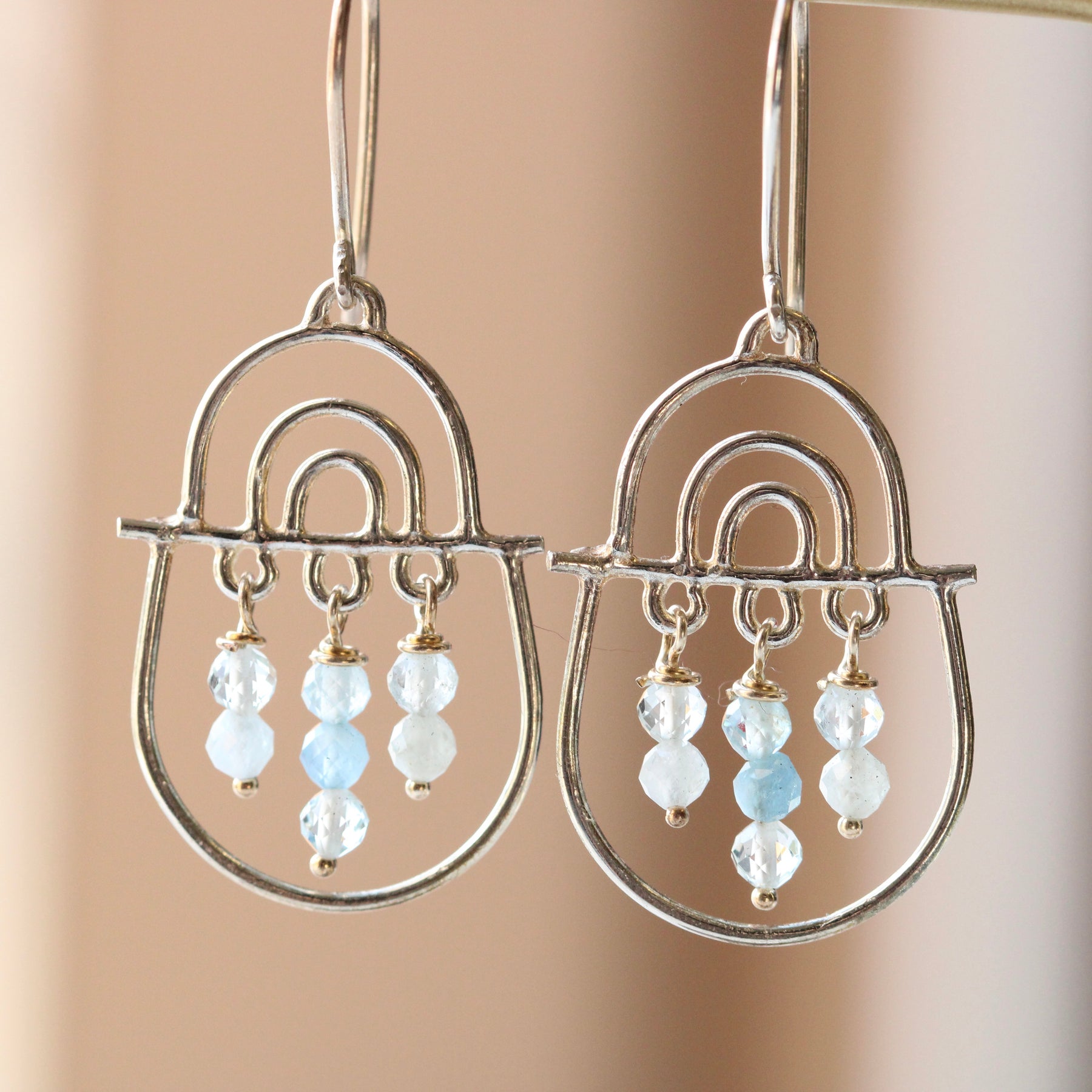Joyful days Sterling silver and gemstone earrings.