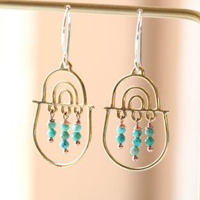 Joyful days Bronze and Turquoise earrings.