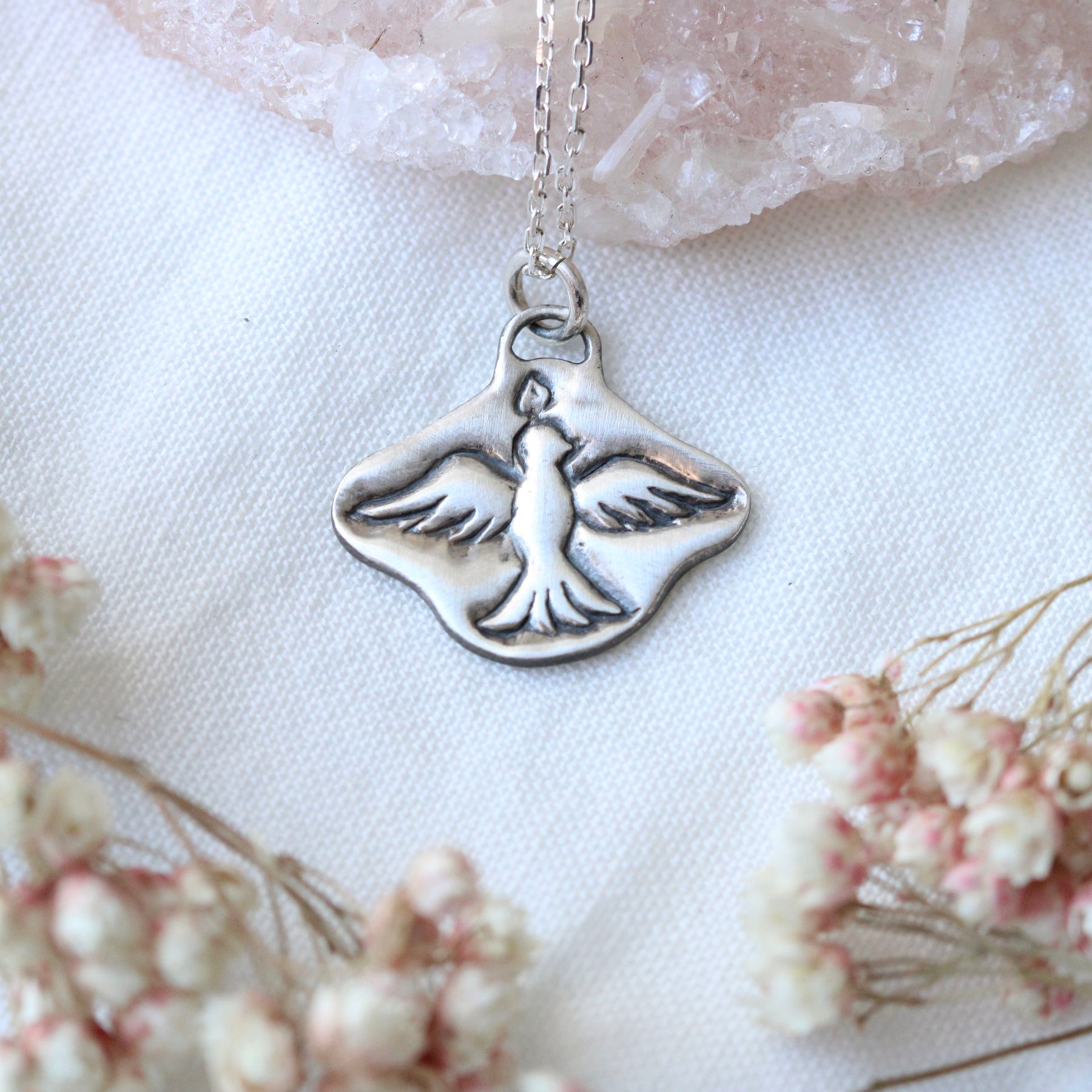 Peace Dove Sterling Silver Holy Sprit Necklace Sacred Collection