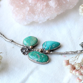 Poppy and Twig Turquoise Silver Necklace