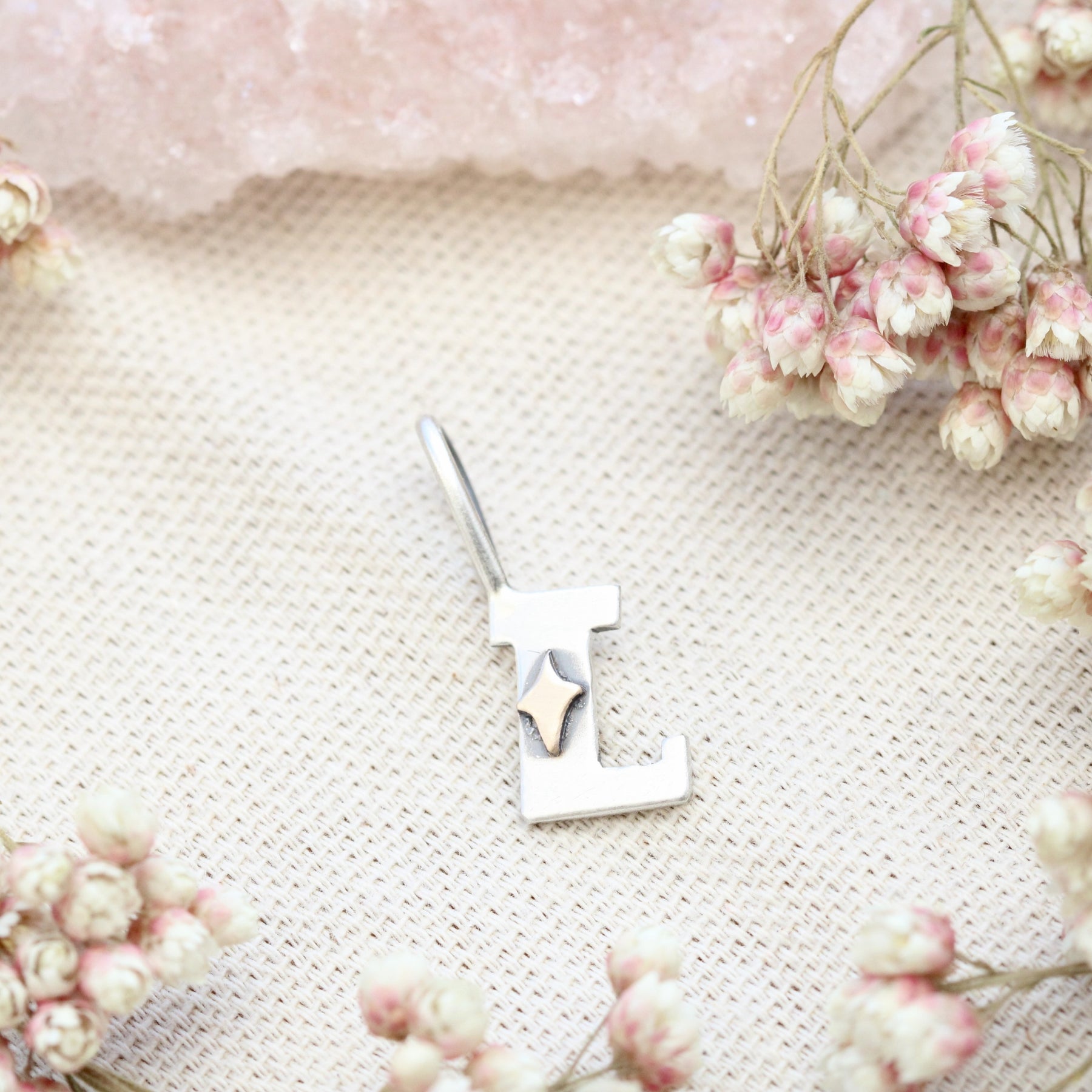 Silver & Gold Star Initial Charm