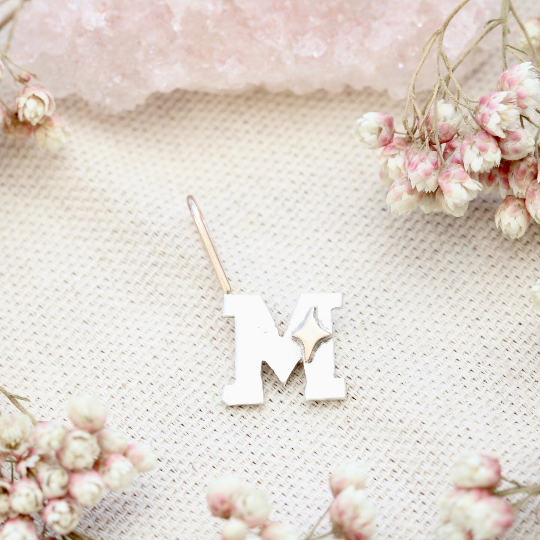 Silver & Gold Star Initial Charm