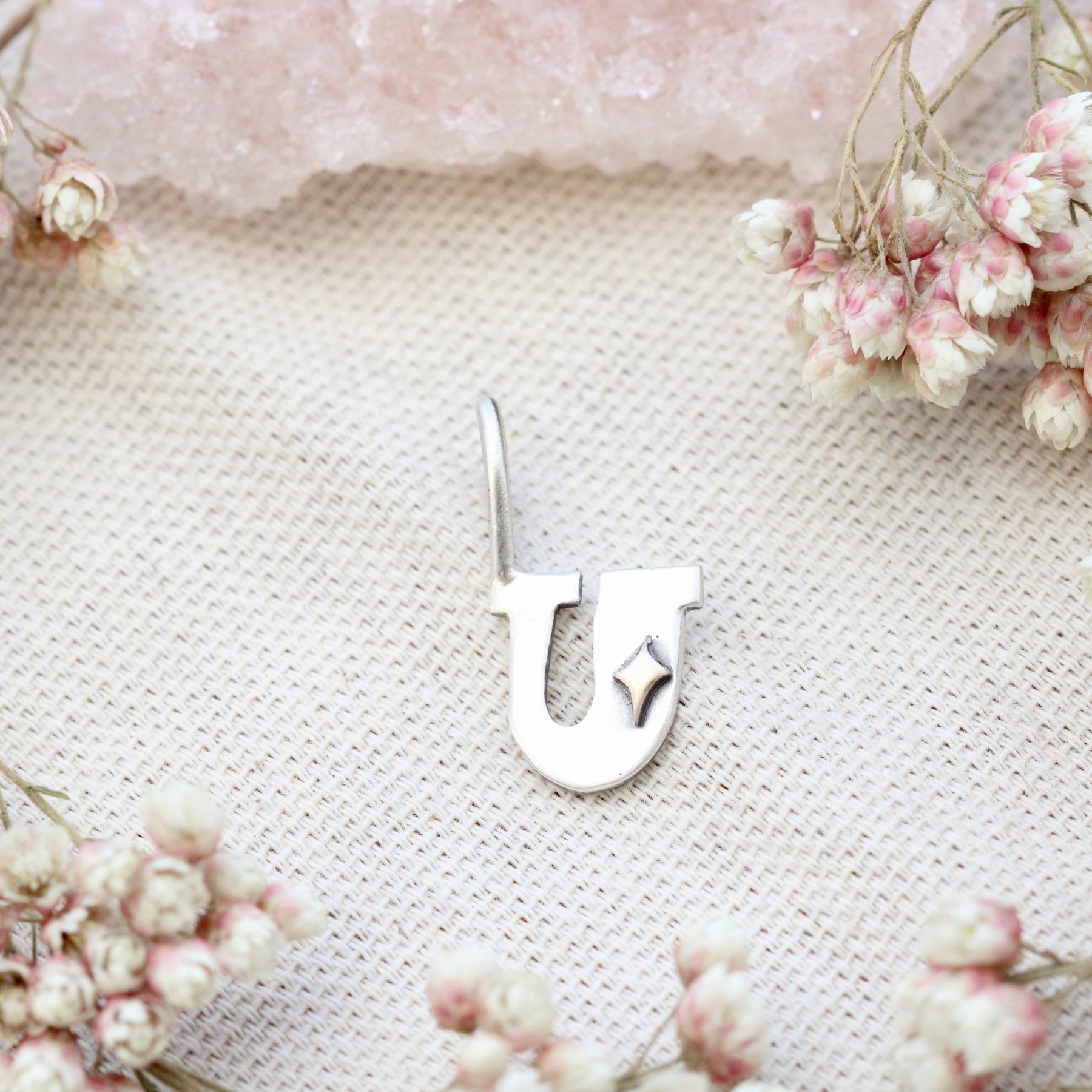 Silver & Gold Star Initial Charm