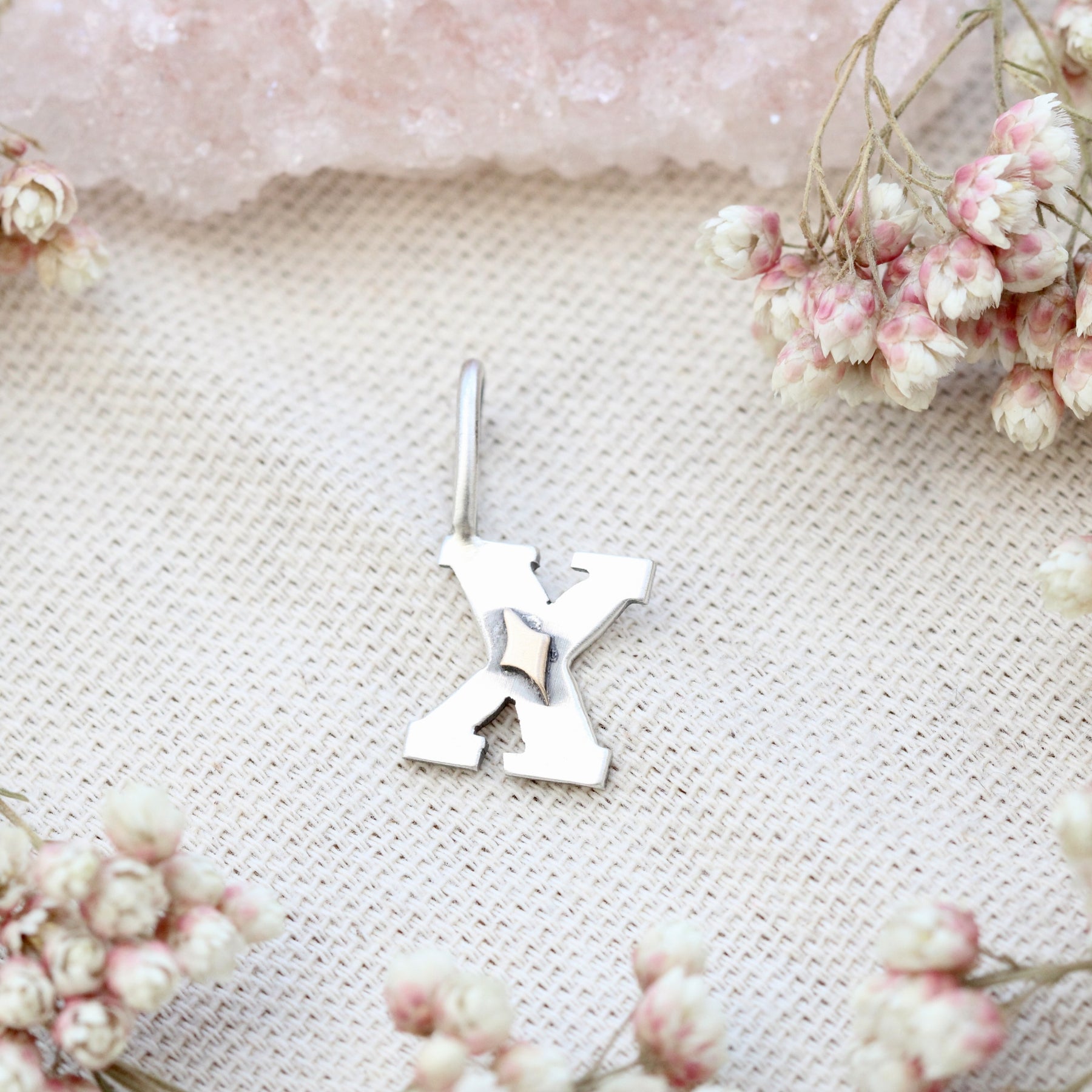 Silver & Gold Star Initial Charm