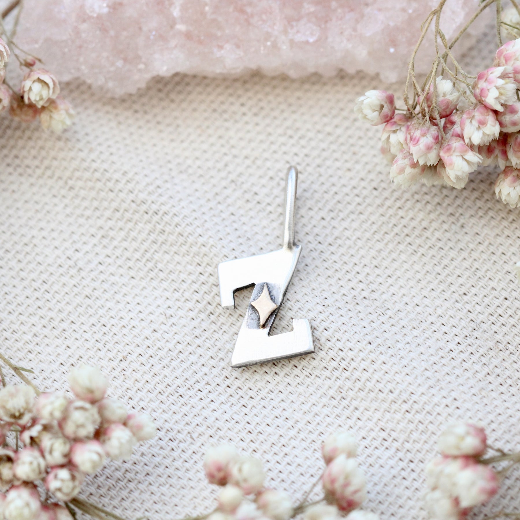 Silver & Gold Star Initial Charm