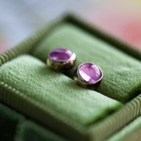 Natural Pink Tourmaline Post Earrings