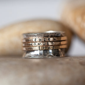 Gold Stamped Personalized Spinner Ring