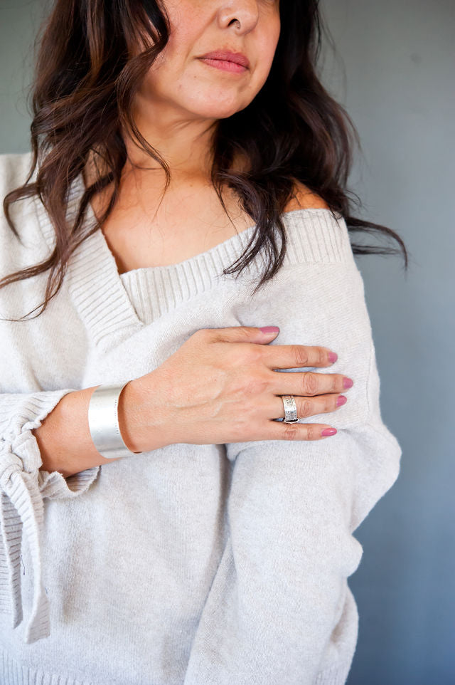 Grace & Grit Wide Silver Cuff Bracelet