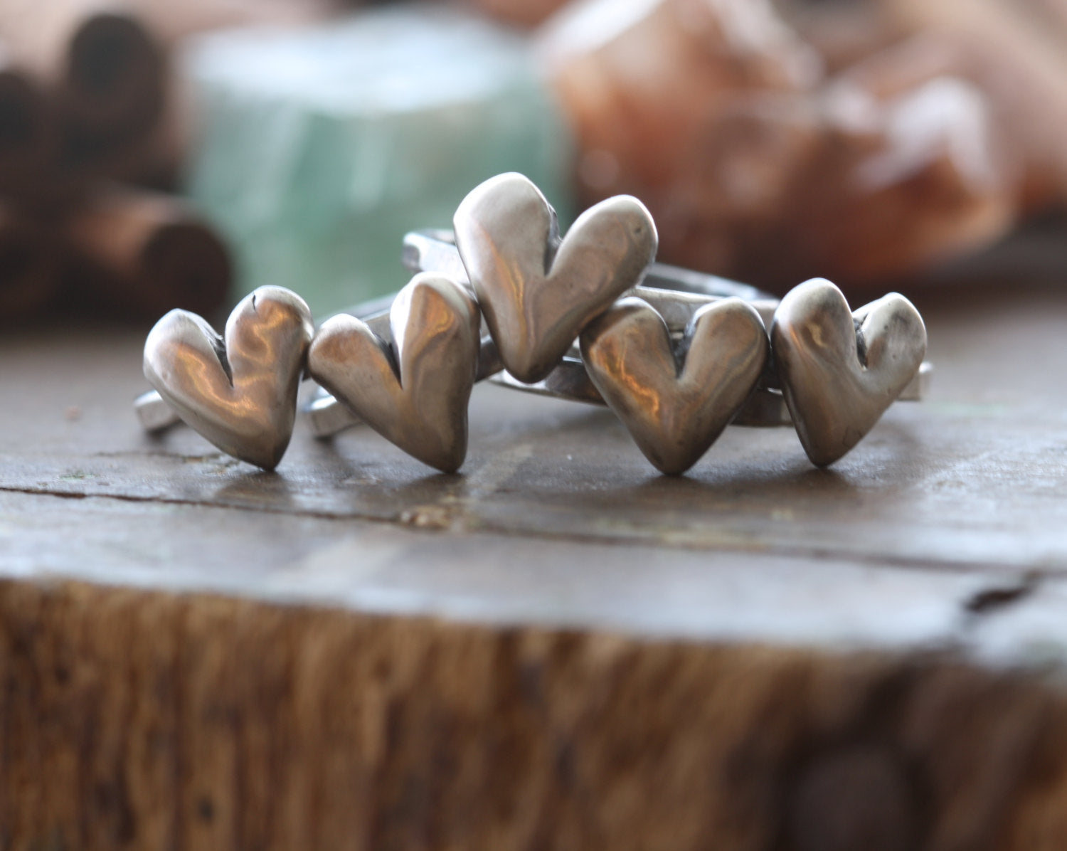 Sculpted Heart Fine Silver Stacking Ring