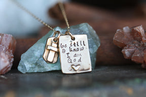 Well With My Soul Bronze Cross Necklace