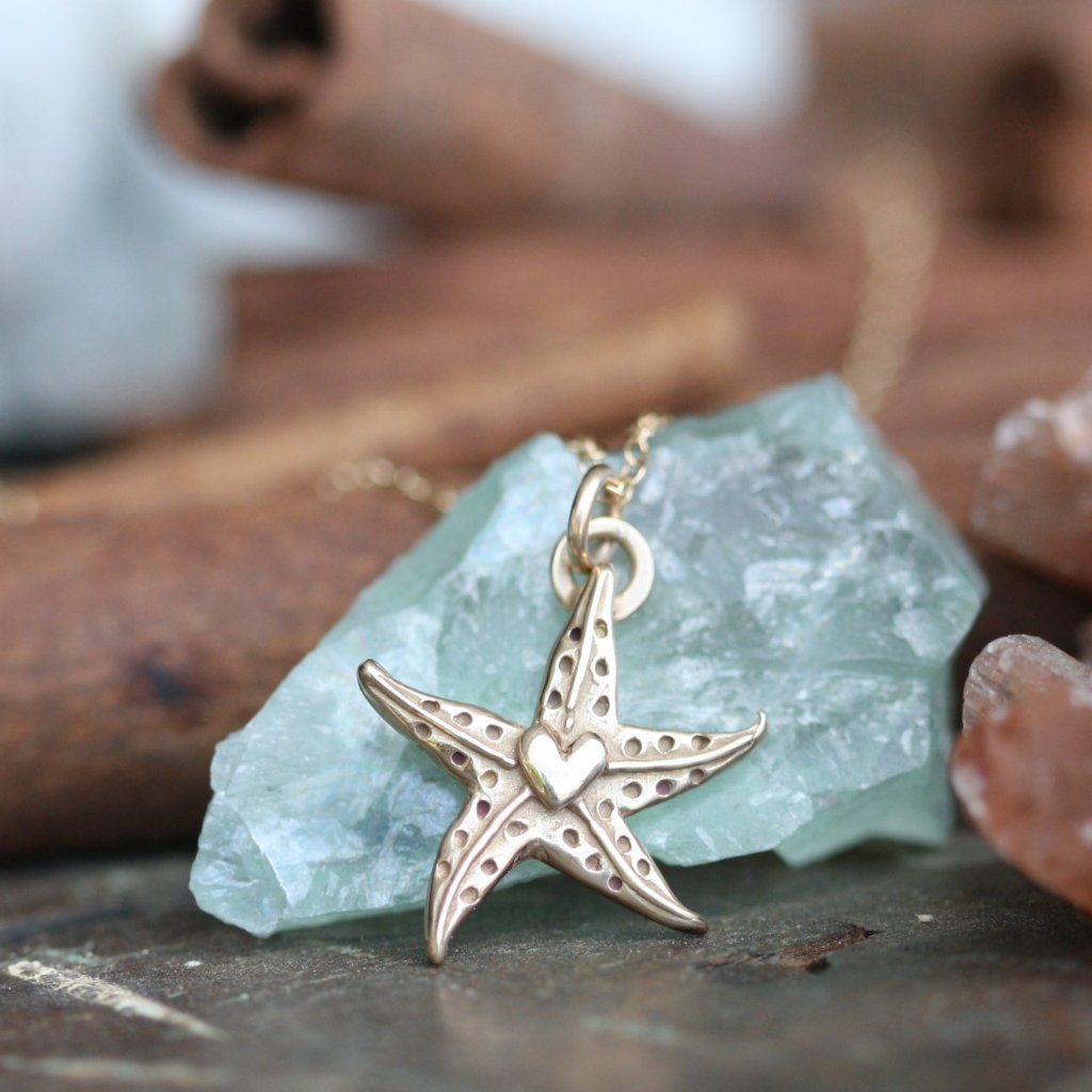 Whimsical Bronze Starfish Necklace