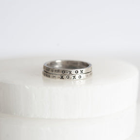 Silver Stamped Stacking Rings
