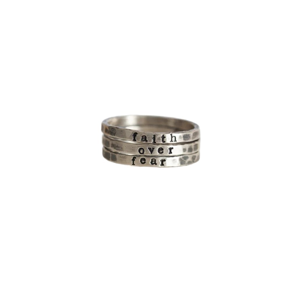 Silver Stamped Stacking Rings